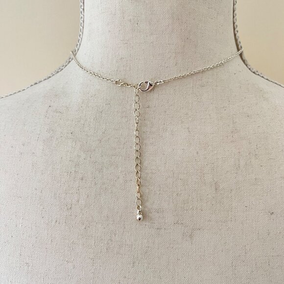 Libra Scale Zodiac Silver Tone Pendant Necklace 16" - 19" - Picture 3 of 3